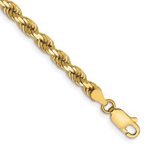 14k 4mm Diamond Cut Rope with Lobster Clasp Chain