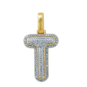 10K 0.22-0.30CT Charm "INITIAL T"