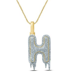 10k 0.33-0.45ct Charm Dripping "initial H"