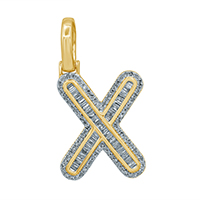 10k 0.44-0.47ct Charm "initial X"