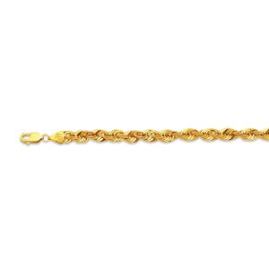 10k 6.5mm Yellow Gold Laser Rope 30"