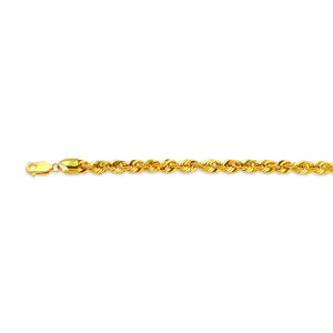 14k 5.5mm Yellow Gold Laser Rope 7"