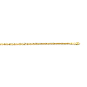 14k 2.3mm Yellow Gold Laser Rope 28"