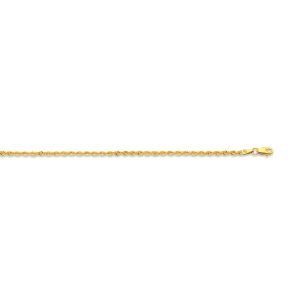 10k 1.9mm Yellow Gold Laser Rope 18"