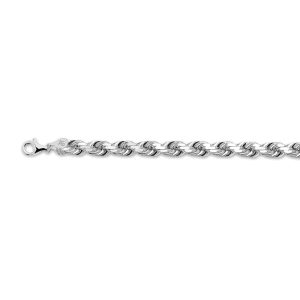 18K 8MM WHITE GOLD SOLID DC ROPE 8.5"