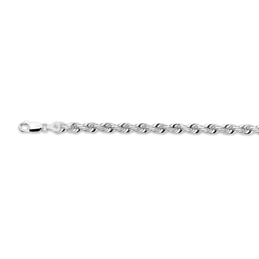 10k 6mm White Gold Solid Dc Rope 26" - Image 2