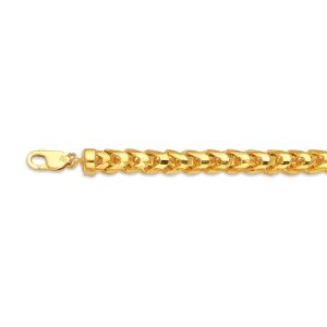 18K 6.5MM YELLOW GOLD SOLID DIAMOND CUT FRANCO 7.5"