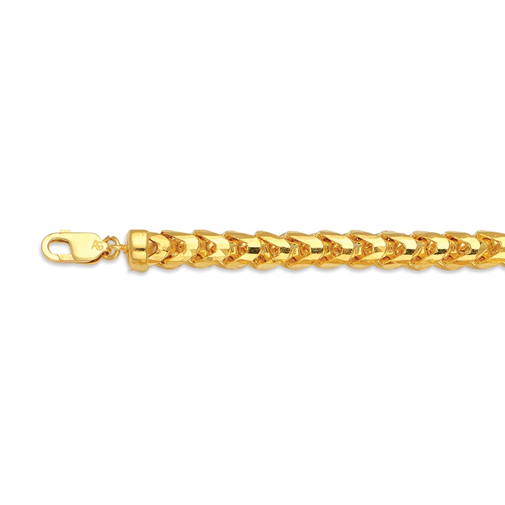14k 6.5mm Yellow Gold Solid Diamond Cut Franco 8"