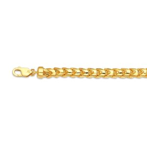 18K 5.7MM YELLOW GOLD SOLID DIAMOND CUT FRANCO 7"