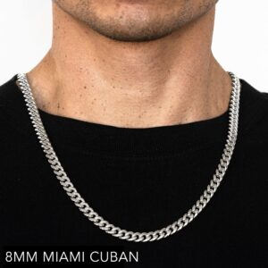 14K 8mm  Solid Miami Cuban 16"