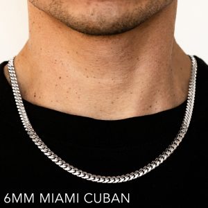 14k 6mm White Gold Solid Miami Cuban 22"
