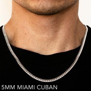 14k 5mm White Gold Solid Miami Cuban 20"