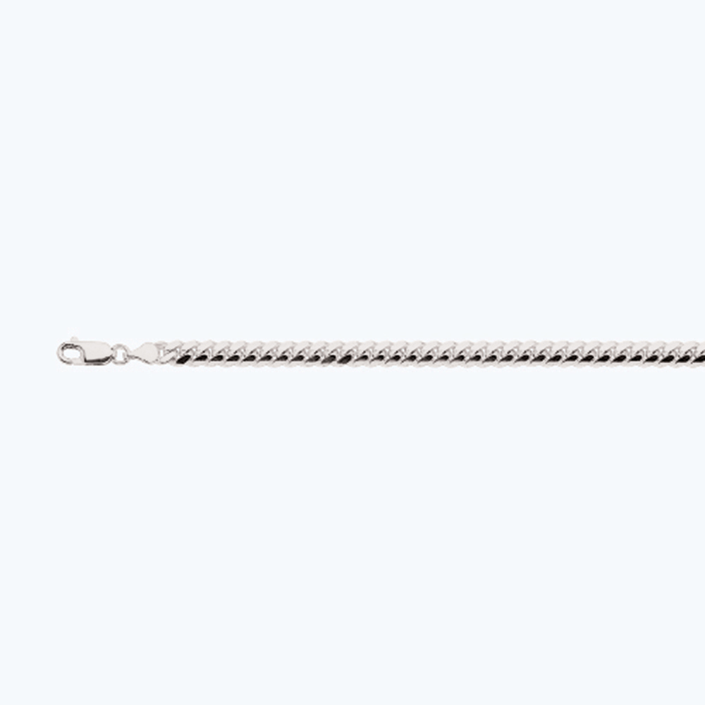 14k 5mm White Gold Solid Miami Cuban 20" - Image 2