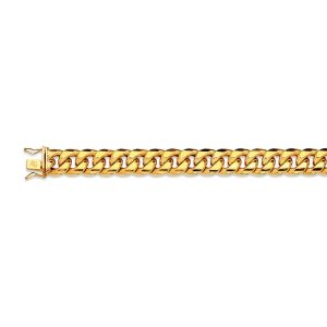 14k 11mm Yellow Gold Hollow Miami Cuban 22"