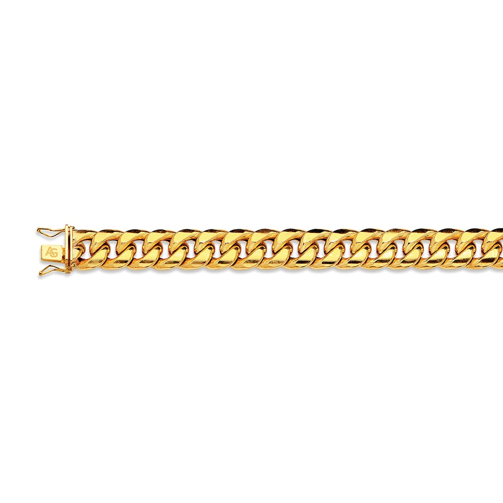 14k 11mm Yellow Gold Hollow Miami Cuban 18"