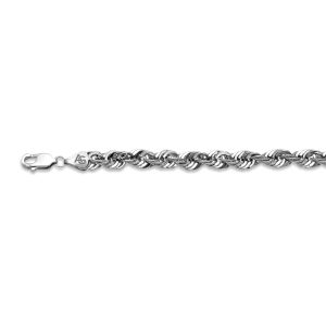 10k 7mm White Gold Laser Rope 28"