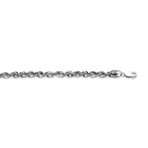14k 5.5mm White Gold Laser Rope 18"