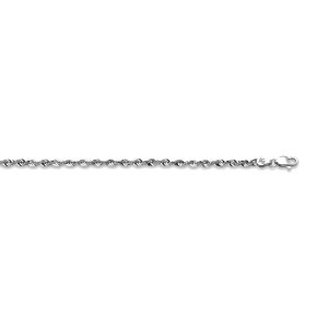 10K 3.05MM WHITE GOLD LASER ROPE 7"