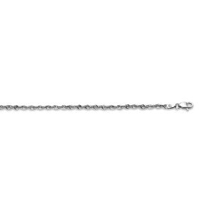 10k 2.52mm White Gold Laser Rope 26"