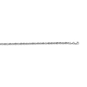 14k 2.3mm White Gold Laser Rope 30"