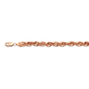 14k 7mm Rose Gold Laser Rope 26"