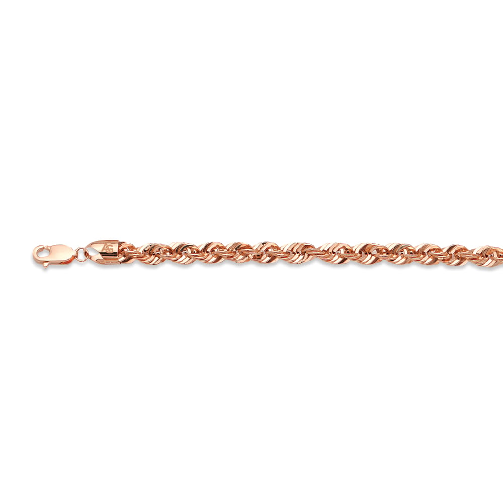 14k 5.5mm Rose Gold Laser Rope 8.5"
