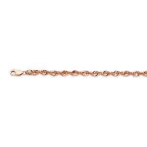 10k 4.5mm Rose Gold Laser Rope 18"