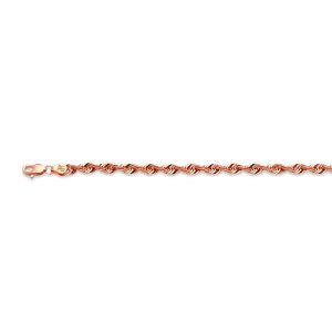 14k 4mm Rose Gold Laser Rope 16"