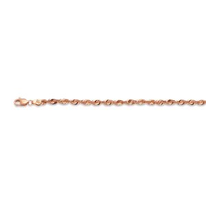 10K 3.27MM ROSE GOLD LASER ROPE 7.5"
