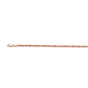 14k 2.3mm Rose Gold Laser Rope 16"