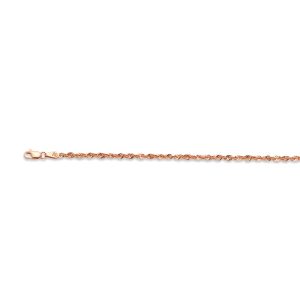 14k 2.3mm Rose Gold Laser Rope 26"