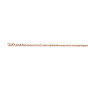 10k 1.9mm Rose Gold Laser Rope 22"
