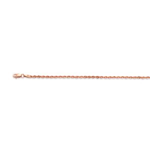 14k 1.9mm Rose Gold Laser Rope 16"