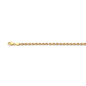 14k 3mm Two Tone Solid Dc Prism Rope 22"
