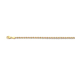 14k 2mm Two Tone Solid Dc Prism Rope 24"