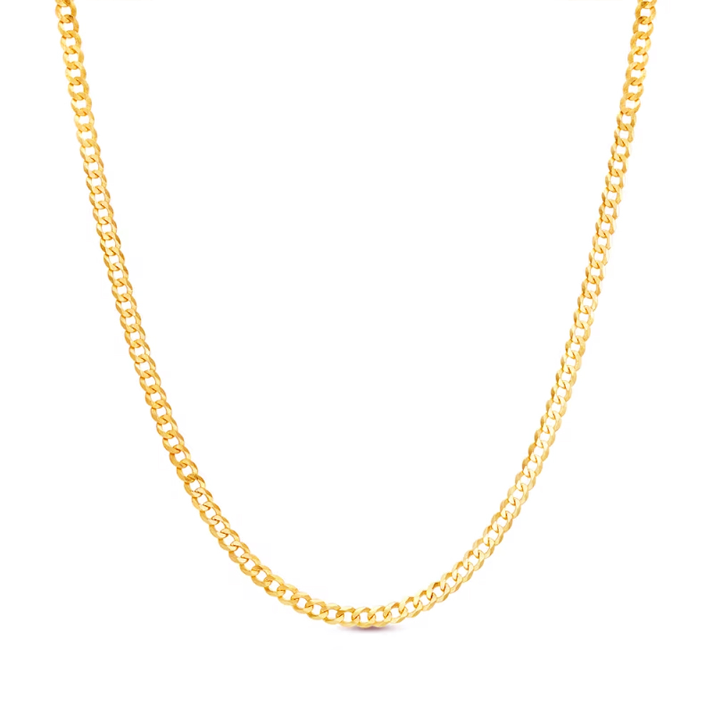 14k 2.5mm Yellow Gold Solid Curb 20" - Image 2