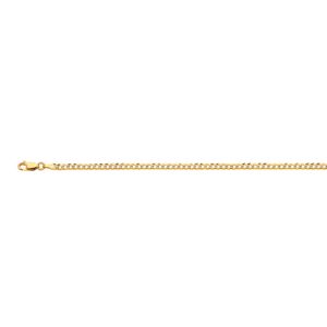 10k 2.5mm Yellow Gold Solid Pave Curb 16"