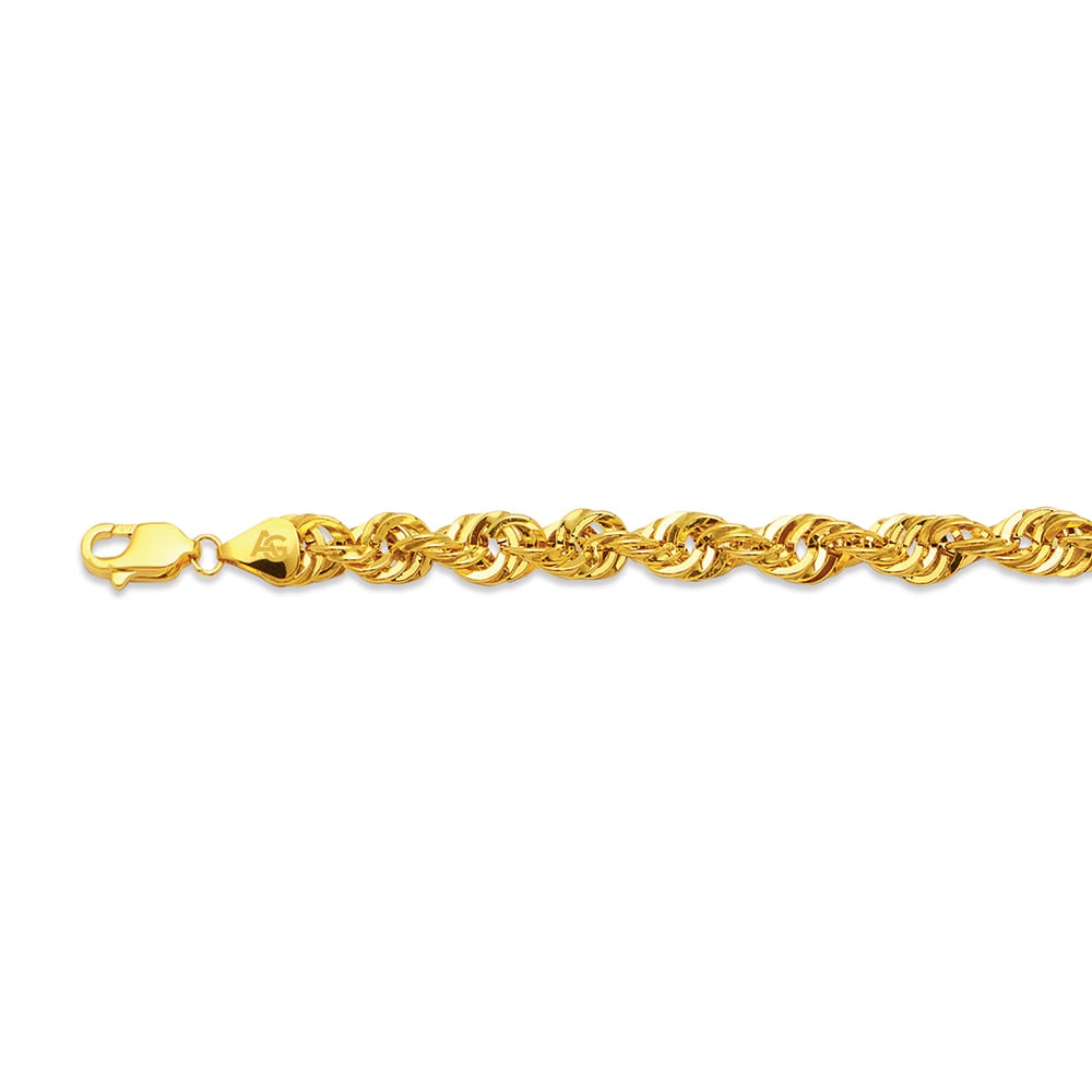 10k 9mm Yellow Gold Laser Rope 26"