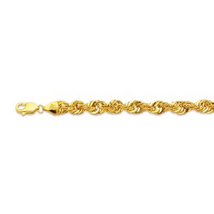 10K 9MM YELLOW GOLD LASER ROPE 9"
