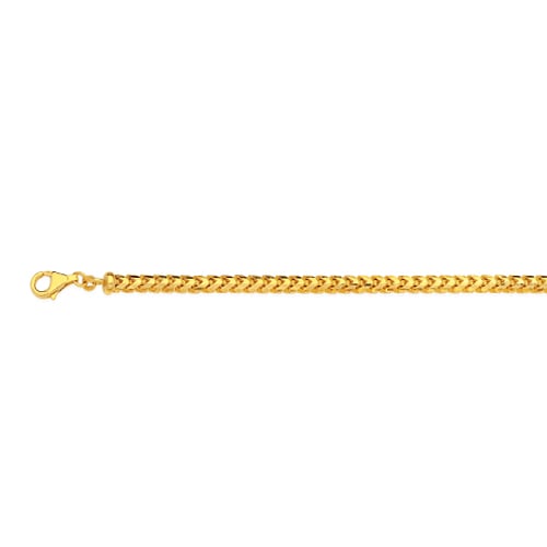 14k 4.5mm Yellow Gold Solid Diamond Cut Franco 9"