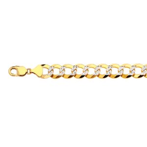 10k 16mm Yellow Gold Solid Pave Curb 24"