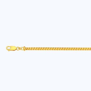 14k 3mm Yellow Gold Solid Diamond Cut Franco 30"