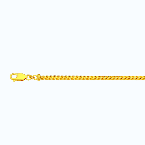 18k 3mm Yellow Gold Solid Diamond Cut Franco 16"
