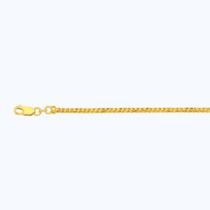 18k 2.2mm Yellow Gold Solid Diamond Cut Franco 16"