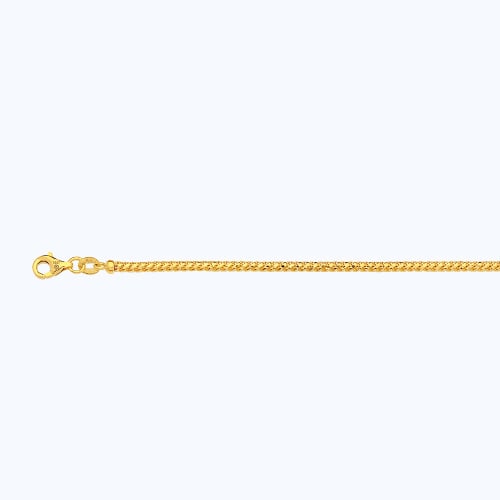 10K 1.8MM YELLOW GOLD SOLID DIAMOND CUT FRANCO 7"