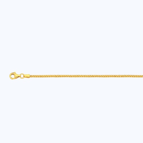 14k 1.5mm Yellow Gold Solid Diamond Cut Franco 8"