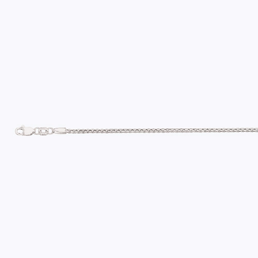 14k 2mm White Gold Venetian Box 22" - Image 2