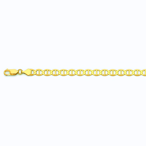 10k 6.5mm Yellow Gold Solid Mariner 28"