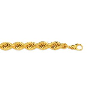 10K 15MM YELLOW GOLD HOLLOW QUINT ROPE 7.5"