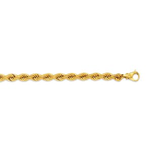 10k 8mm Yellow Gold Hollow Quint Rope 16"